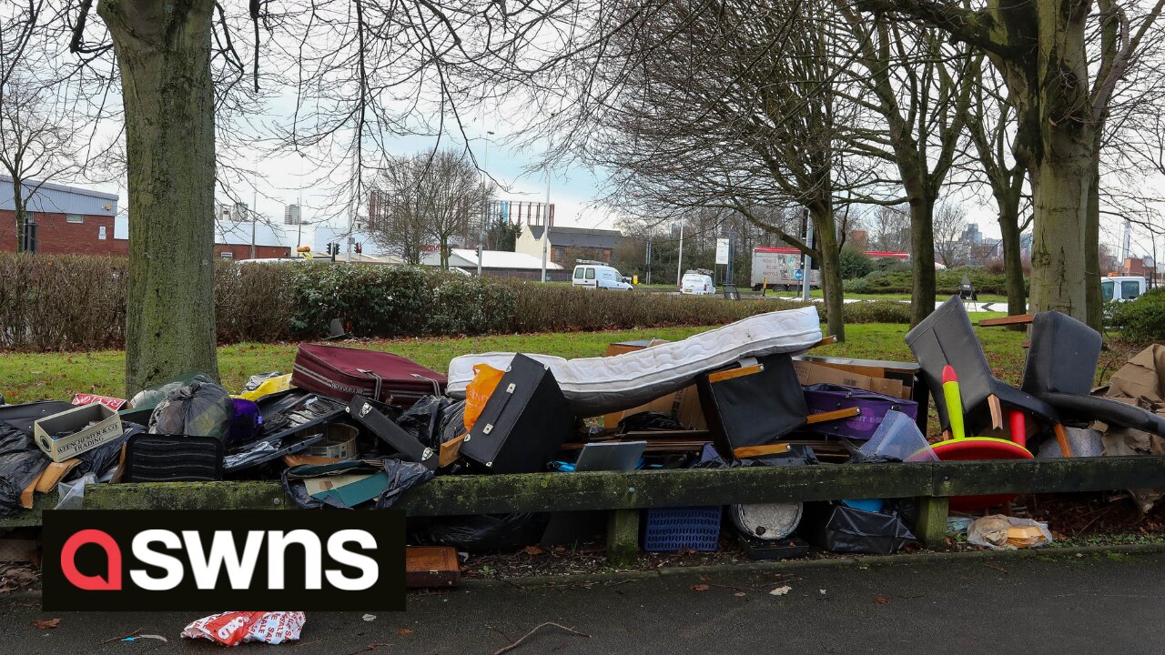 Footage of rubbish piled up on streets of Birmingham after Omicron depletes refuse collectors