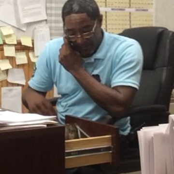 A Frog in a Desk Drawer Scares a Man