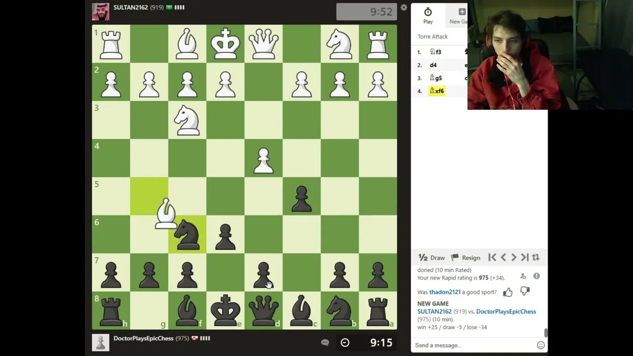 Online Rated Chess Match #6 On PC With Live Commentary