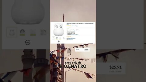 Bbluv, Hibu, Silicone Portable Night Light, 0+ Months, Owl, 1 Count