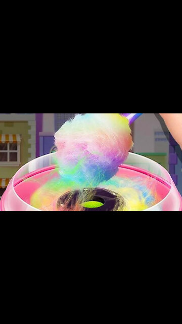 How do we make cotton candy (Colorful rainbow) - غزل البنات