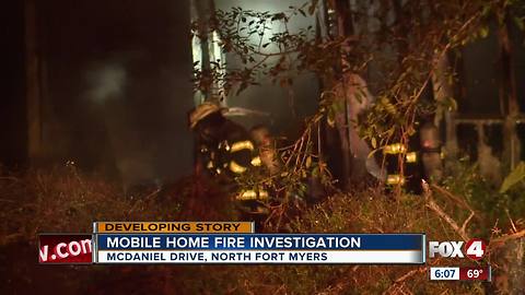 Fire destroys mobile home