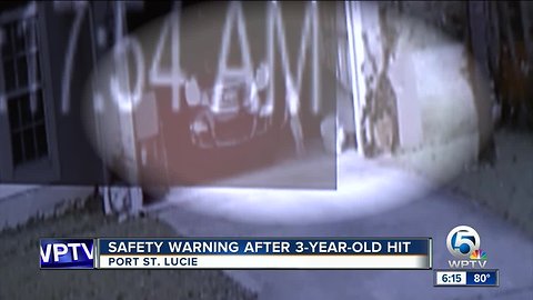 Safety warning after 3-year-old hit