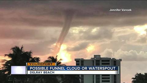 Waterspout photographed over Delray Beach