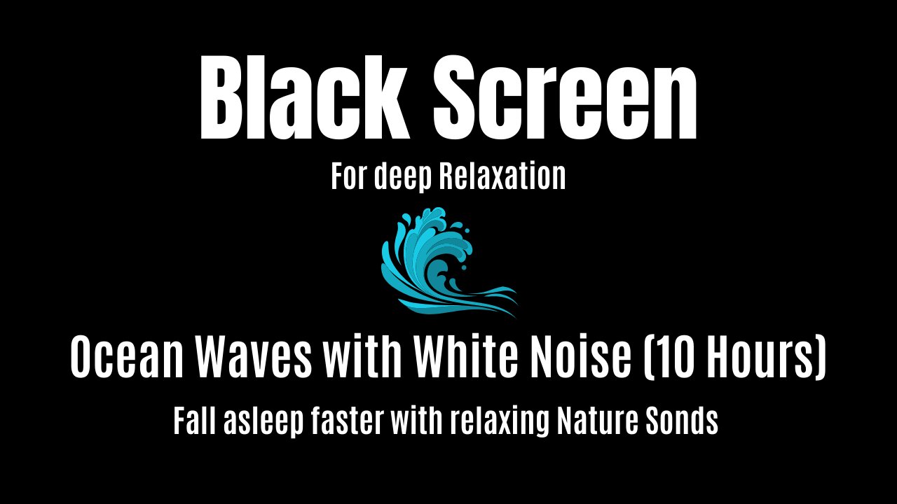 Black Screen Ocean Waves 🐬 White Noise for Sleep😴 [10 Hours]