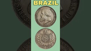 Brazil 2000 reis 1889.#shorts #coinnotesz