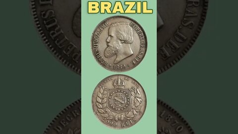 Brazil 2000 reis 1889.#shorts #coinnotesz