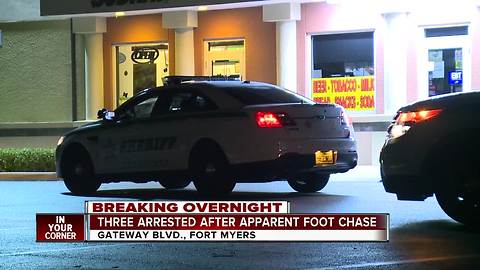 Three arrested after foot chase in Fort Myers