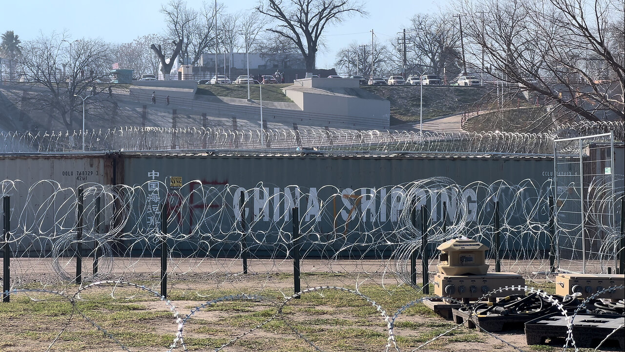 Razor Wire Installed Along U.S.-Mexico Border in Eagle Pass, Texas