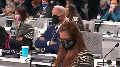 Sleepy Joe doing what he does best at COP26...