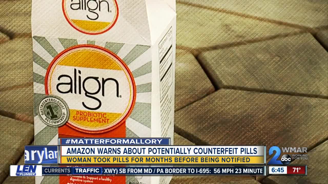 Amazon notifies woman by email that she may have taken counterfeit pills