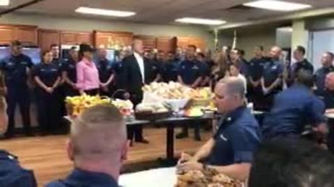 President Trump thanks Coast Guard for work during hurricanes this year