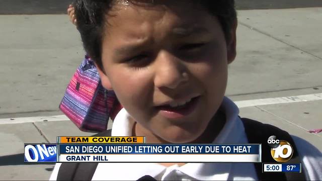 San Diego Unified Letting out early dute to heat