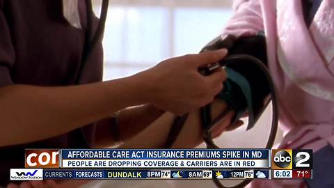 Maryland premiums for ACA policies will could see up to a 50% increase in 2018