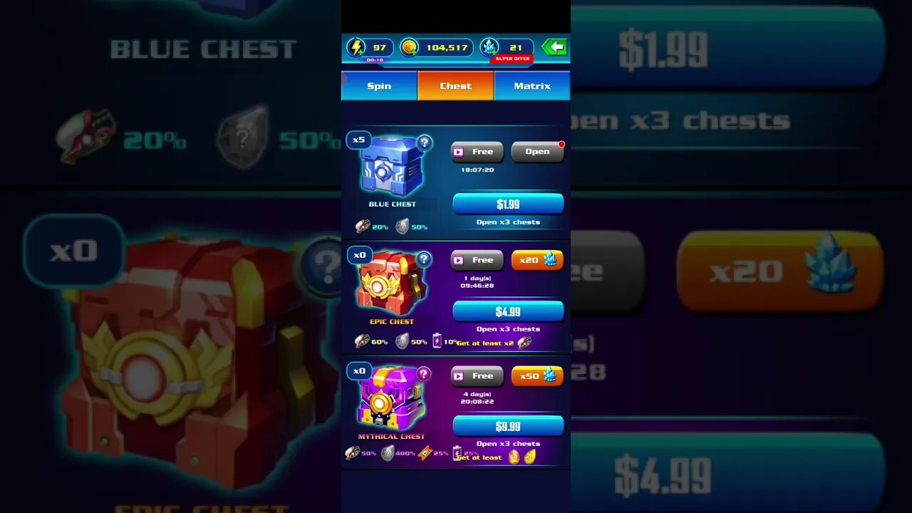 Galaxy Attack Alien Shooter - Blue Chest (Opening 10 Chest in a row)