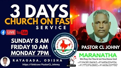 Bible Sermon by Pastor CL Johny on 27 September 2022