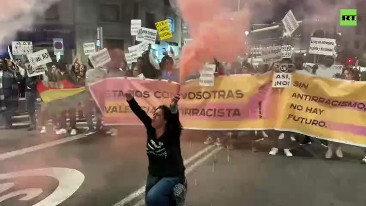 Anti-racism rally takes over parts of Madrid