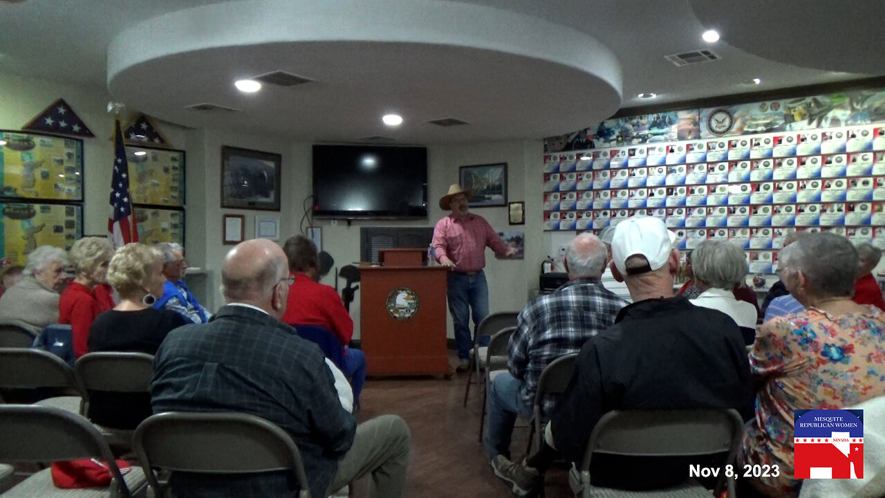 Clark County Republican Party (CCRP) Vice Chair Devin Livziey explaining all about the GOP Caucus.