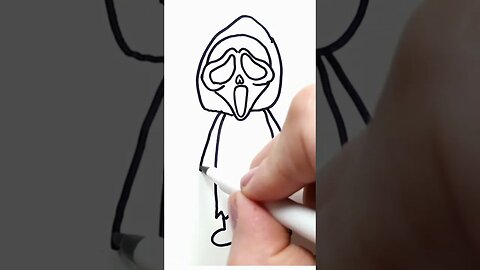 How to draw and paint the Murderer from Scream Movie