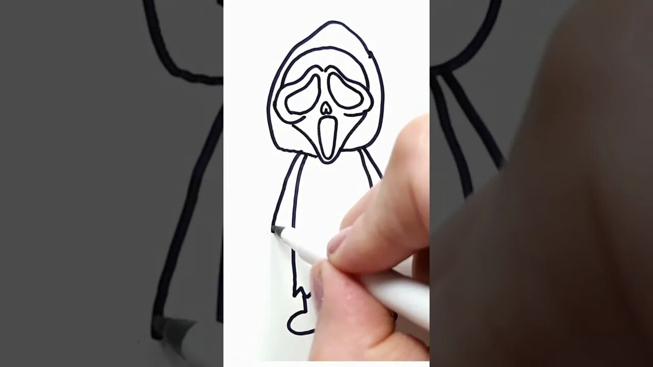 How to draw and paint the Murderer from Scream Movie