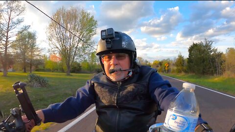 Riding my Harley Road Glide Special from DeSoto - Bonne Terre, MO. at Sunset on 4/19/21