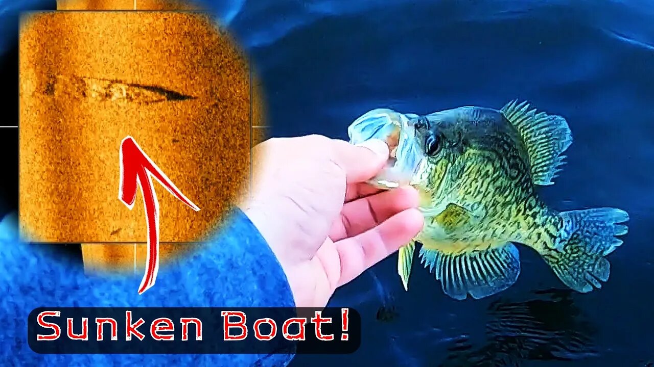 I found a Sunken BOAT ! (How to use Charts to Find Fall Crappie)