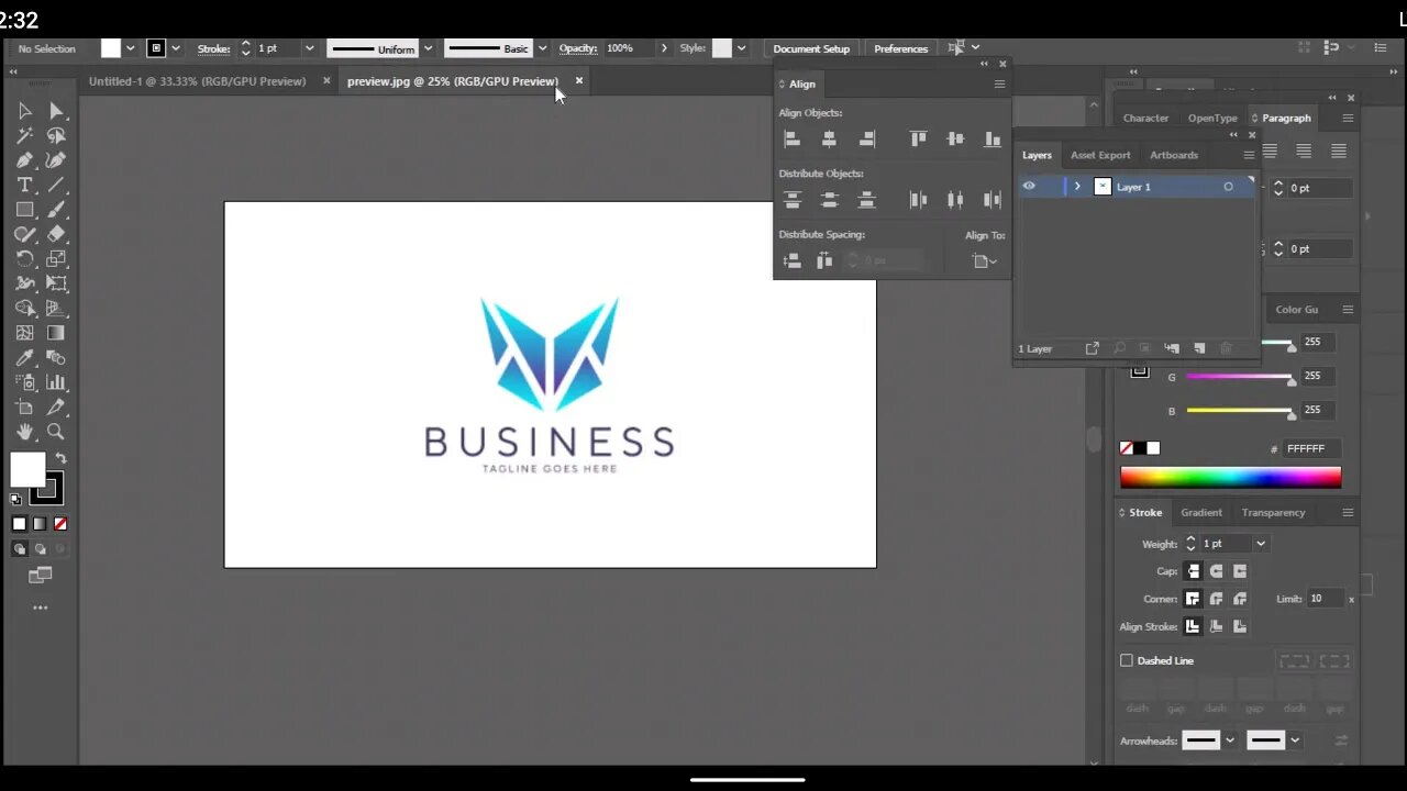 How to create a Creative Logo design | Adobe Illustrator full tutorial