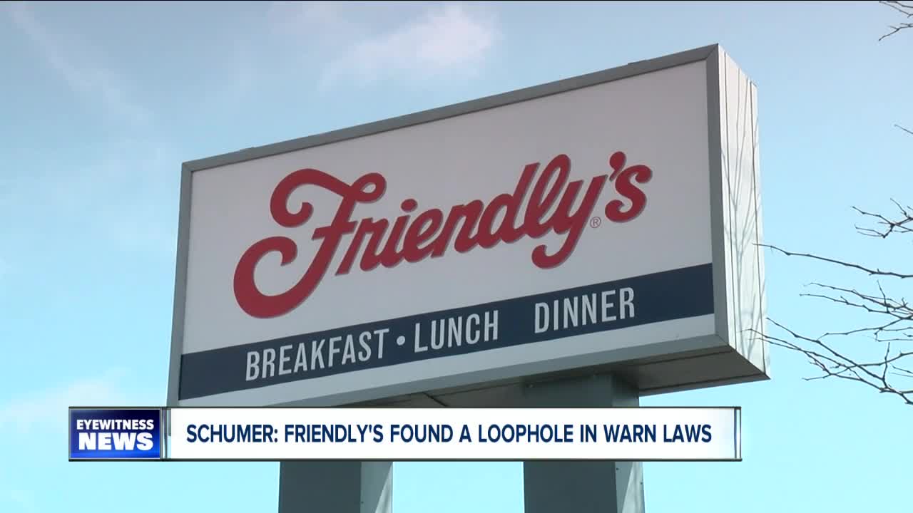 Senator Schumer: Friendly's found a loophole in warn laws