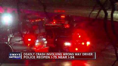 Police reopen SB I-75 after deadly crash involving wrong-way driver