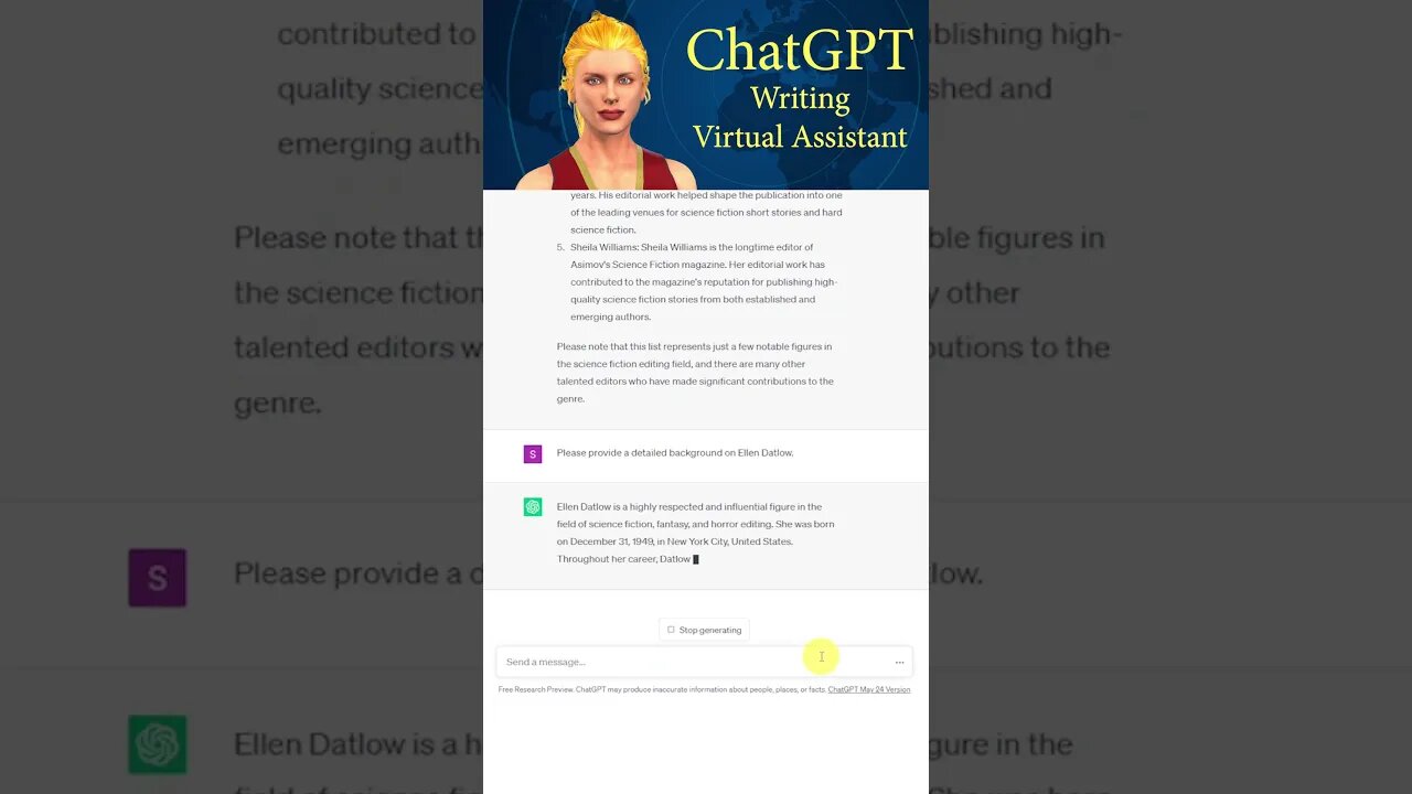 How to Create an Editor Virtual Assistant with ChatGPT Prompts #shorts #chatgpt