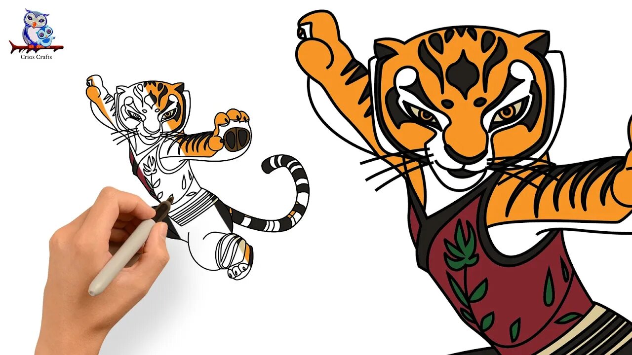 How to Draw Master Tigress - Kung Fu Panda