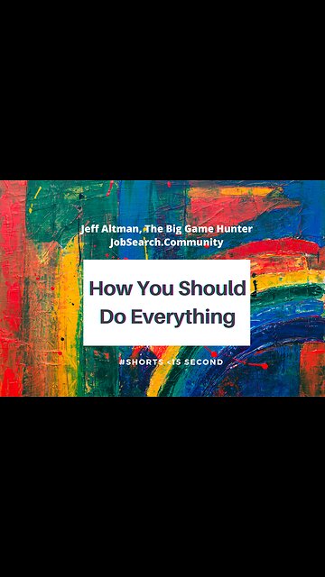 How You Should Do Everything #shorts