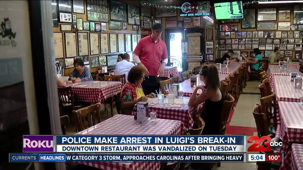 Arrest made in the case of vandalism at Luigi's Restaurant and Delicatessen in Bakersfield