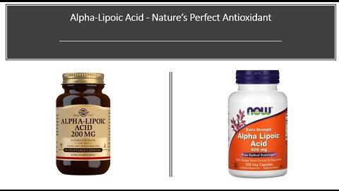 Alpha Lipoic Acid - Supplement Benefits