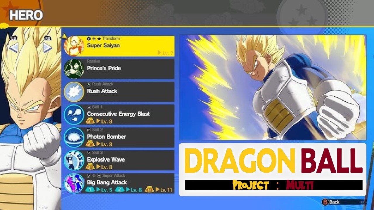 Dragon Ball Project MULTI - Leveling Vegeta The Tank Totally Chill This Time!