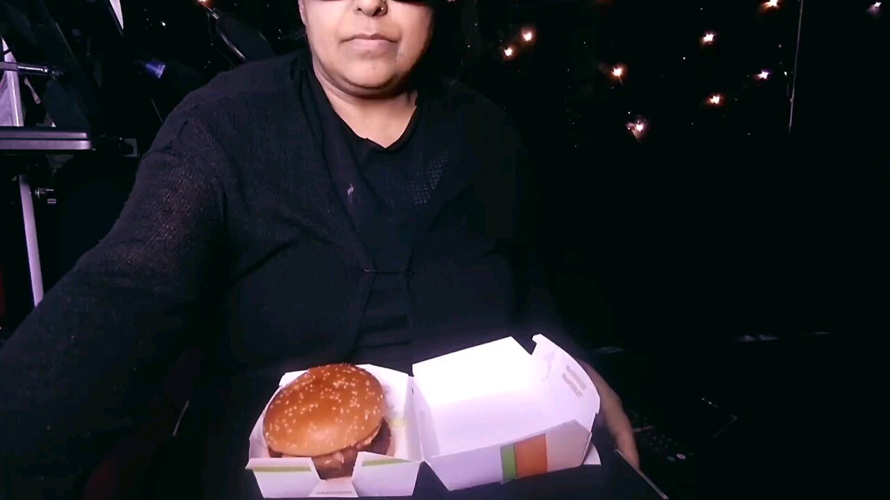 let's eat chicken burger from McDonald's