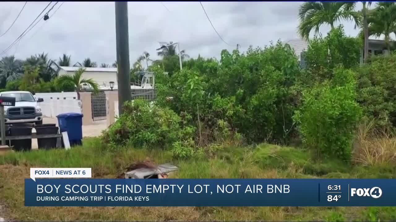 Boy Scouts find empty lot after renting property online