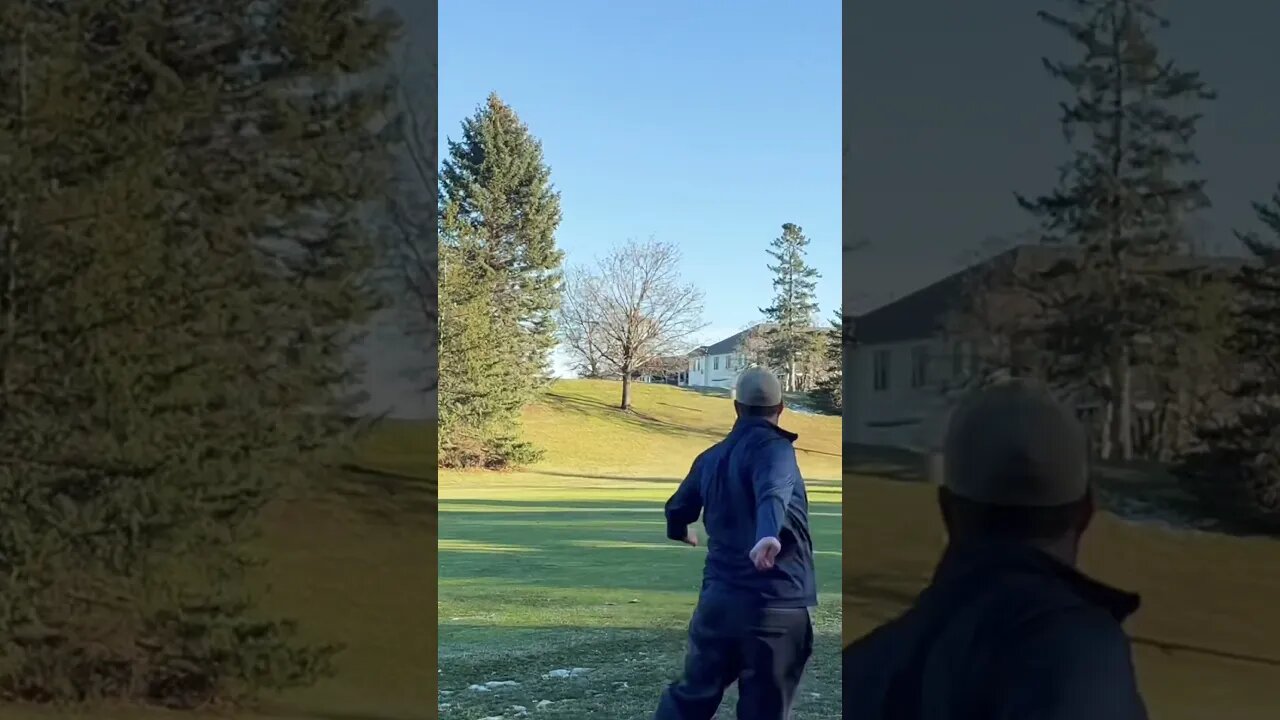@danielmiley almost getting the off the tree ace with a @LoneStarDisc harpoon.