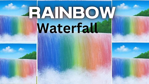 Rainbow Waterfall G | Easy Acrylic Painting for Beginners