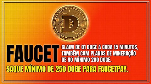 Faucet - Claim de 1 Doge a cada 15 minutos #crypto #dogecoin