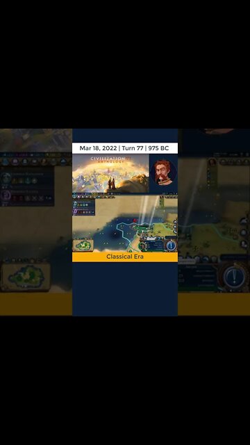#oneturnadaychallenge #civ6 – Turn 77 - CLASSICAL ERA SETTLING! #shorts