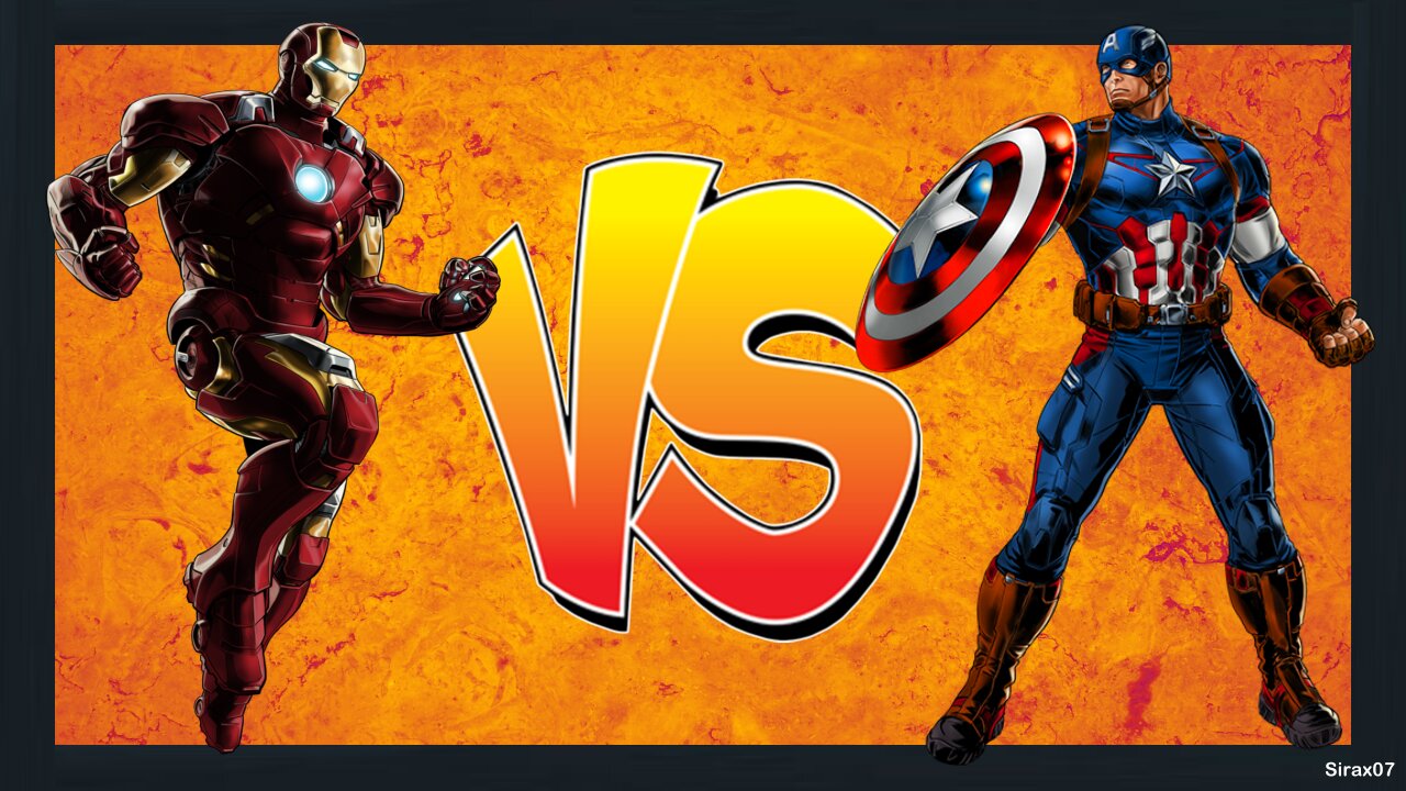 fighting captain america vs iron man style marvel super