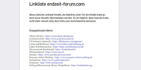 Aktualisierte christliche Linkliste zum kostenlosen Download