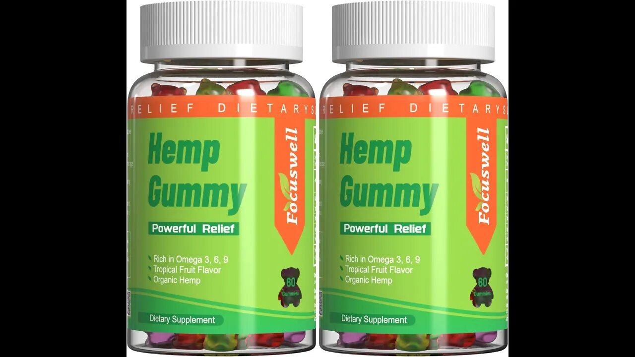 Focuswell 2 Pack Natural Hemp Gummies Extra Strength 120 ct