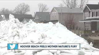 Windstorm moves huge amounts of lake ice.