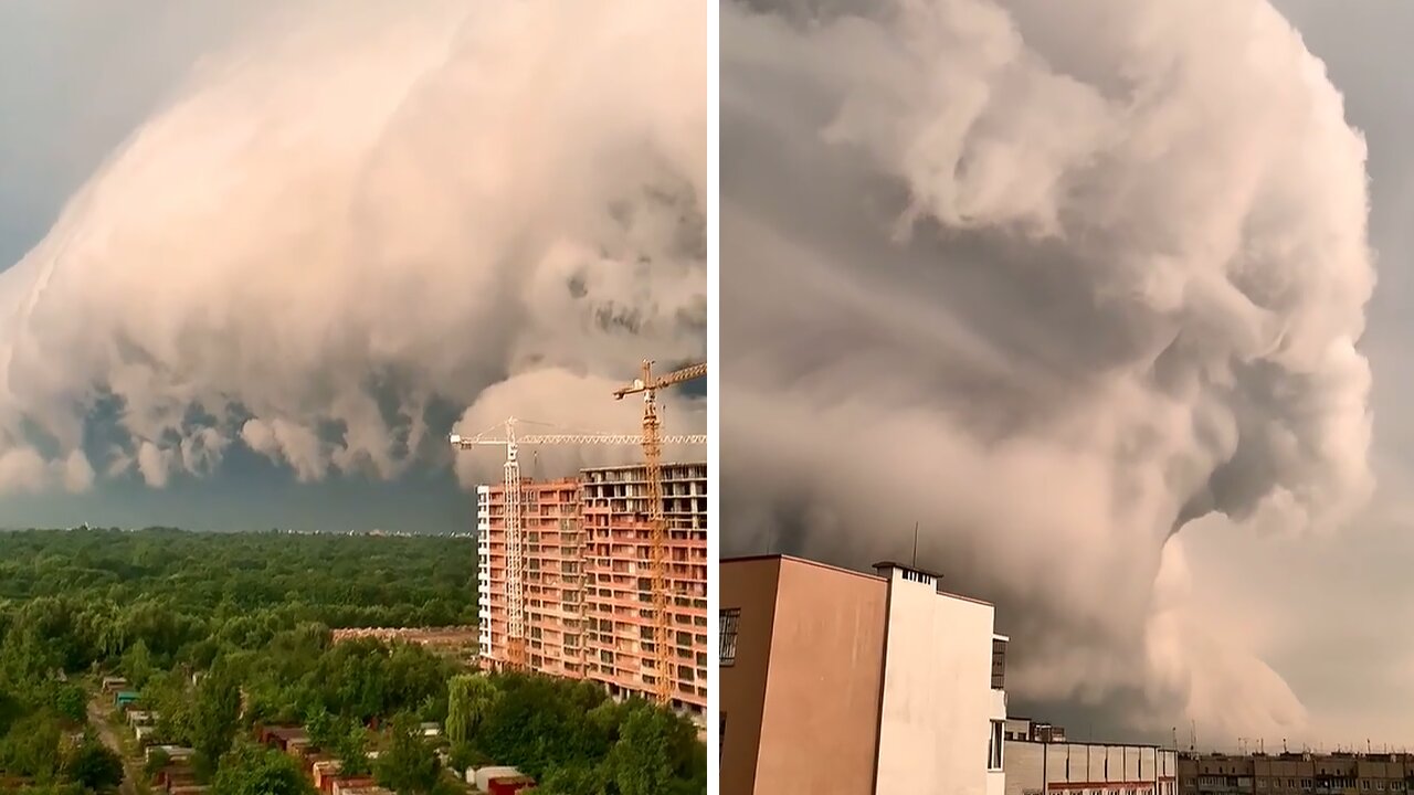 Insane storm clouds over Ukrainian city look utterly apocalyptical