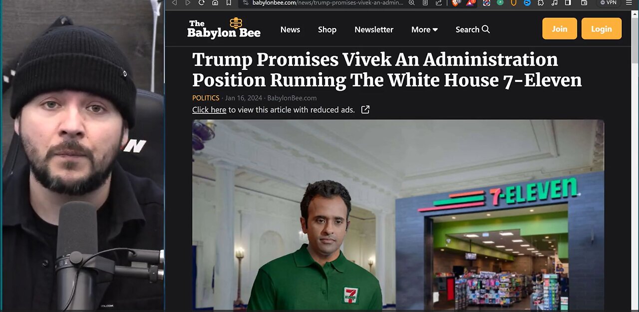 Babylon Bee Posts HILARIOUS Post About Trump Hiring Vivek Ramaswamy To Work At 7-11 Sparking OUTRAGE