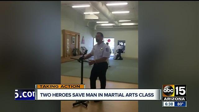 Two heroes save man in Scottsdale martial arts class