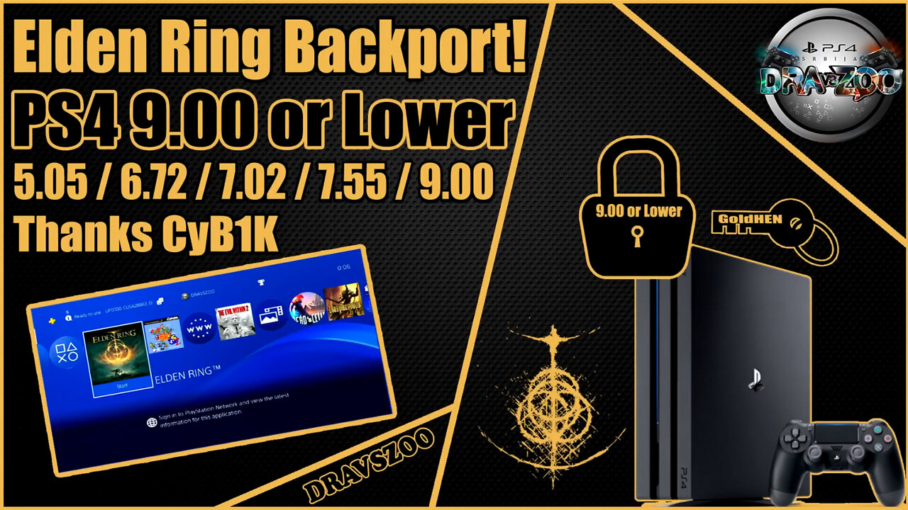 Elden Ring Backport! by CyB1K PS4 9.00 or Lower | Works perfectly TEST | PS4 FW 5.05/6.72/7.55/9.00