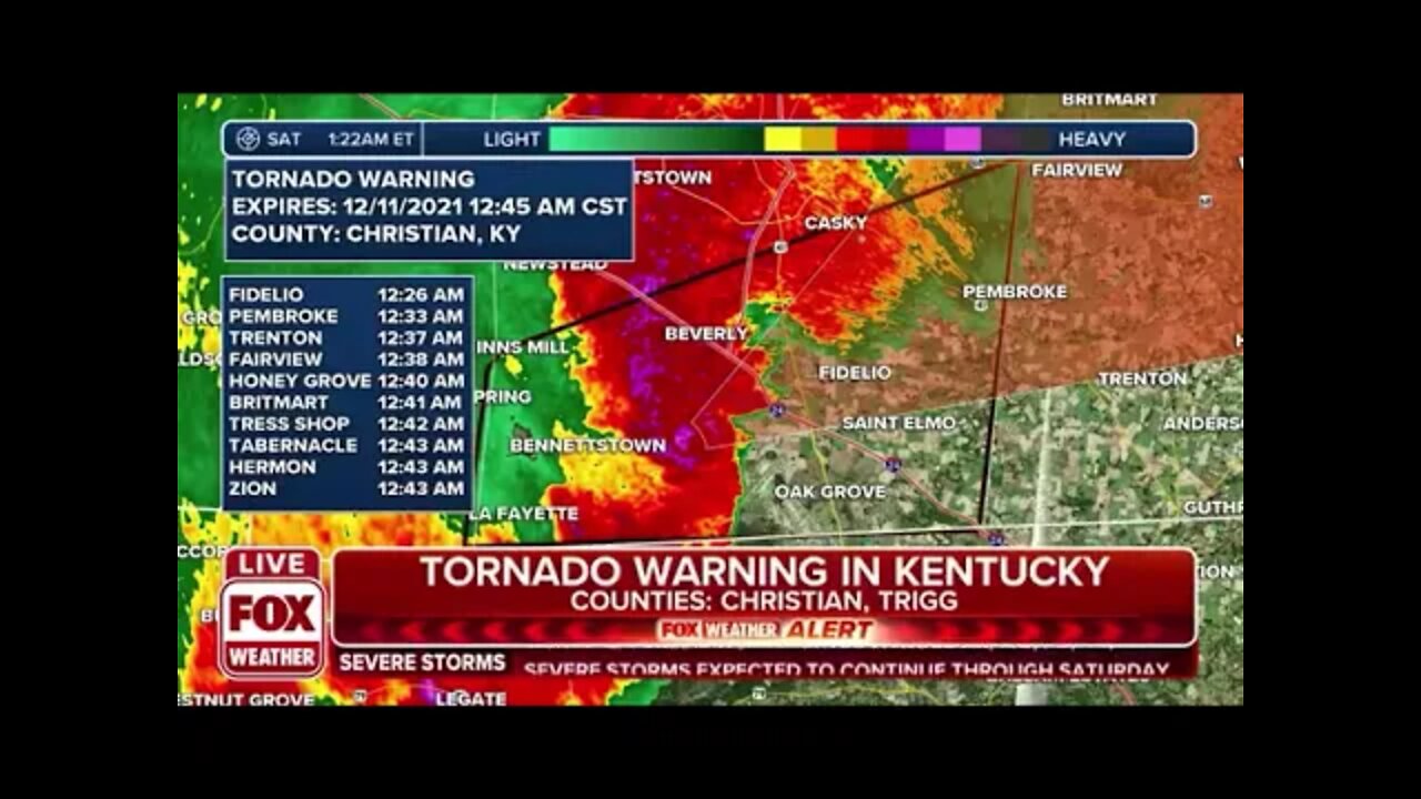 ALERT! A confirmed damaging tornado is heading near Fort Campbell Base, Kentucky.